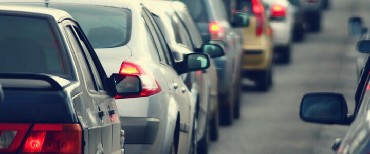 queue of cars