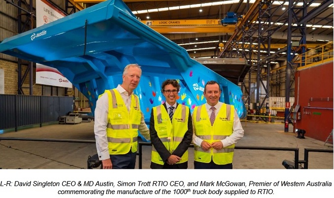 Austin Engineering wins 5-year contract with Rio Tinto