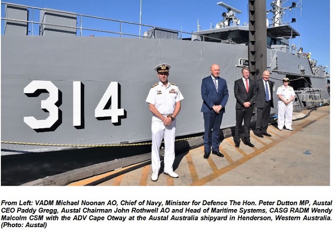 Austal Australia delivers 1st evolved cape class patrol boat to Australian Navy
