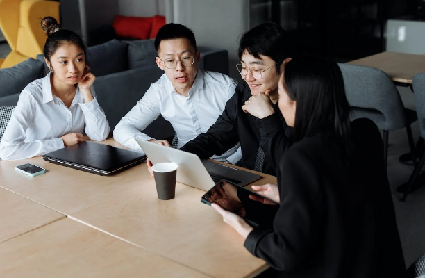 Group of individuals discussing enterprise proposals