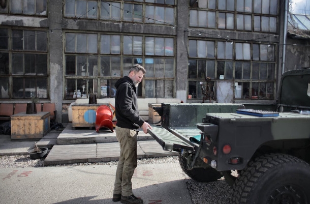 Man with his truck