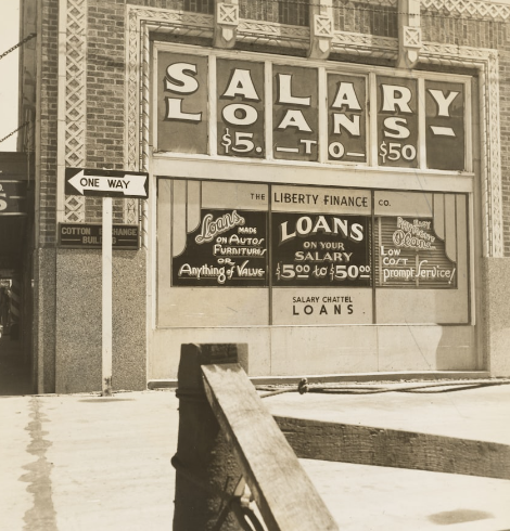 vintage advertisement of salary loans