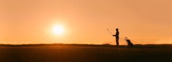 Golfer and the sunset 