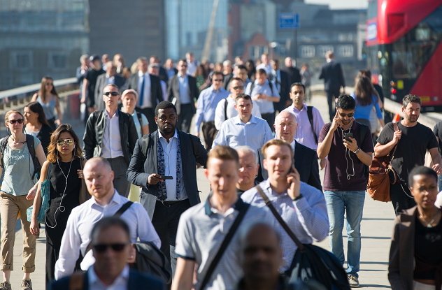 People walking to work