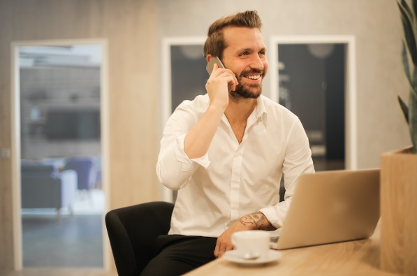 man talking on phone