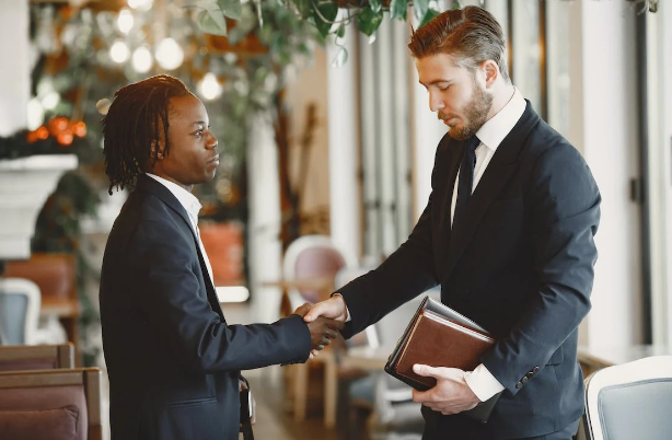 corporate meeting handshake