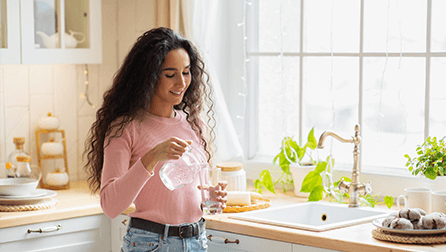 woman drinking water